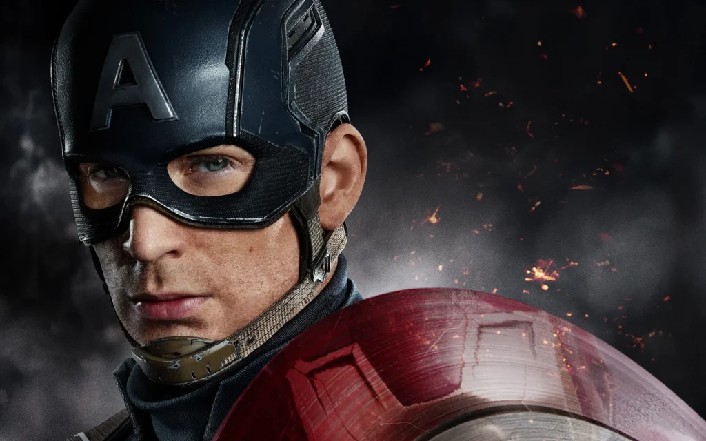 This is a superhero image of "Captain America"